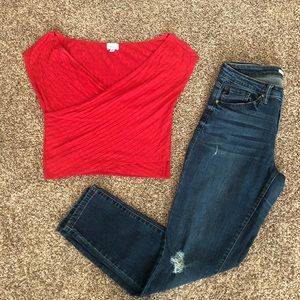 Nordstrom Red crop top size M